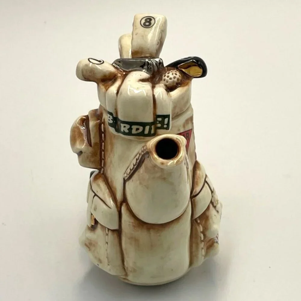 Vintage Paul Cardew Golf Trolley Bag Teapot‎ 1 cup Novelty Retro Golfer Links